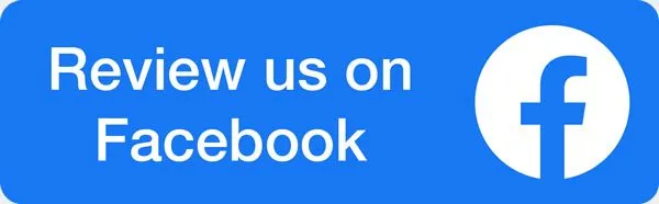 Blue banner with “Review us on Facebook” text and the white Facebook logo on the right